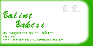 balint bakcsi business card