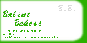 balint bakcsi business card